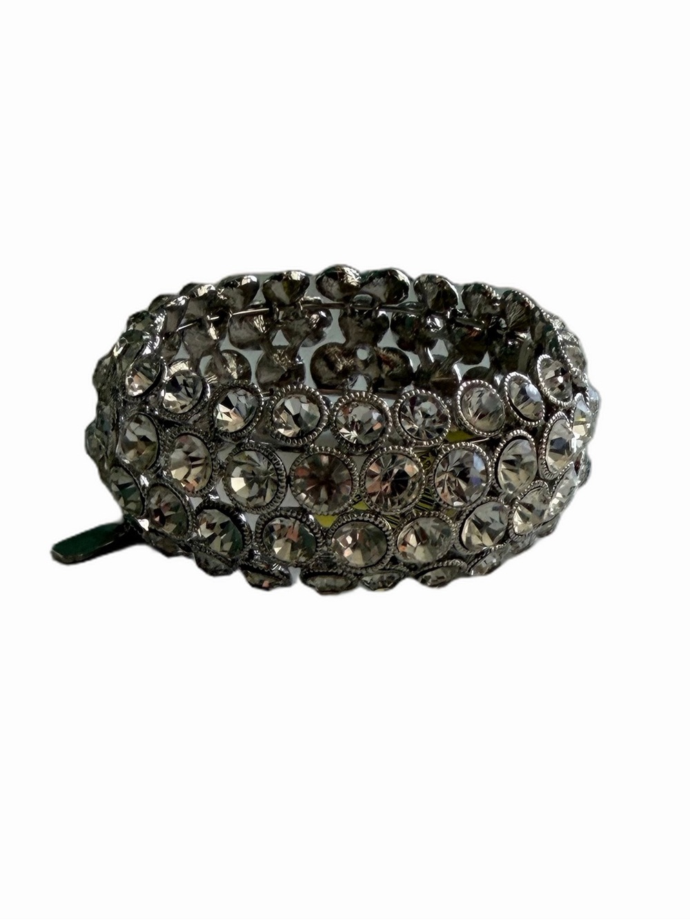 Natasha Couture Wide Crystal Rhinestone Statement Stretch Bracelet - Picture 2 of 6